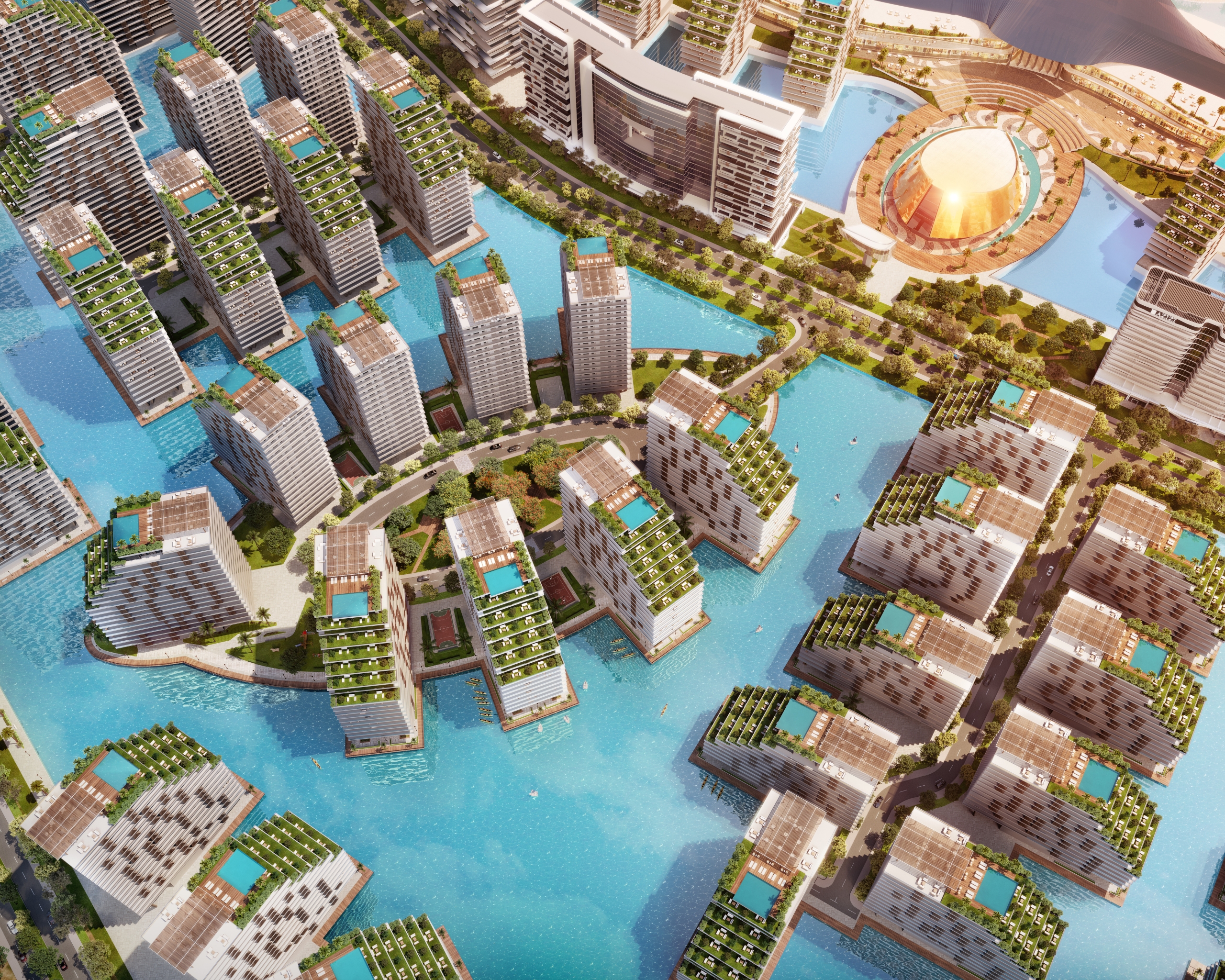 Dubai South_Azizi Venice_Top Community View_02_12K